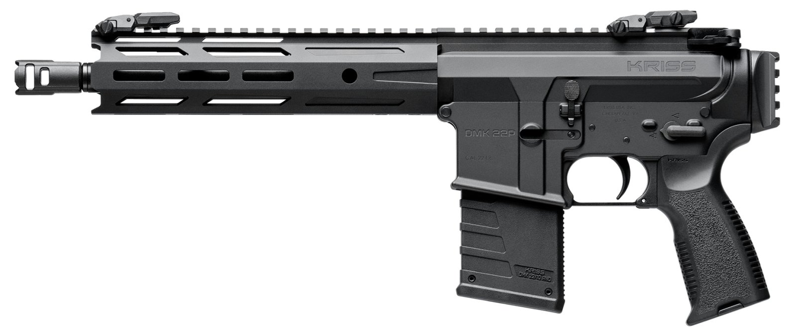 Kriss USA DM22-P26BL10 DMK22P 22 LR 10.5" Matte Black Semi-Auto Pistol