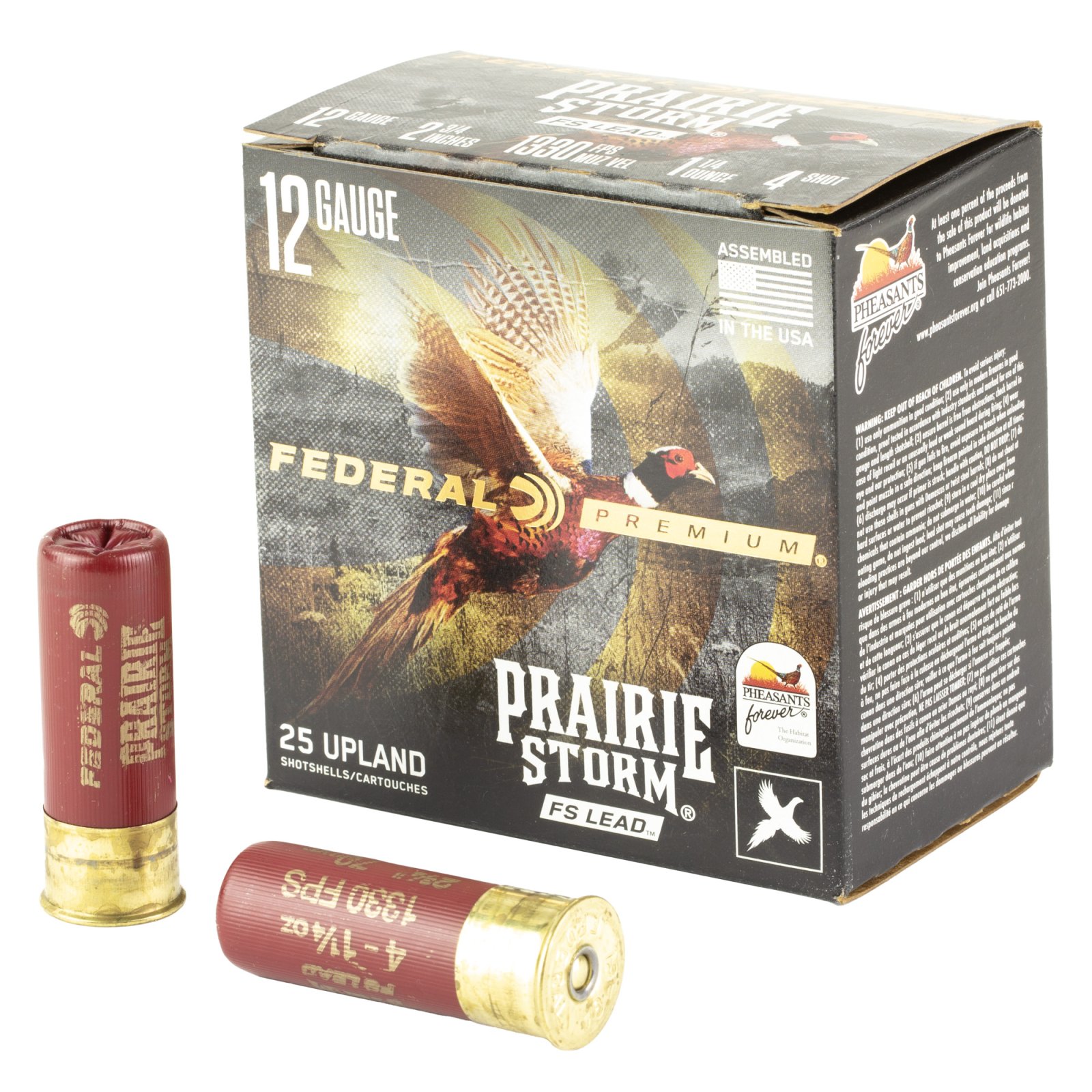 Federal PFX126FS4 Premium Prairie Storm FS 12Ga 2.75" 1.25oz 4 Shot 25/Box - Federal Premium Ammunition - 12 GAUGE