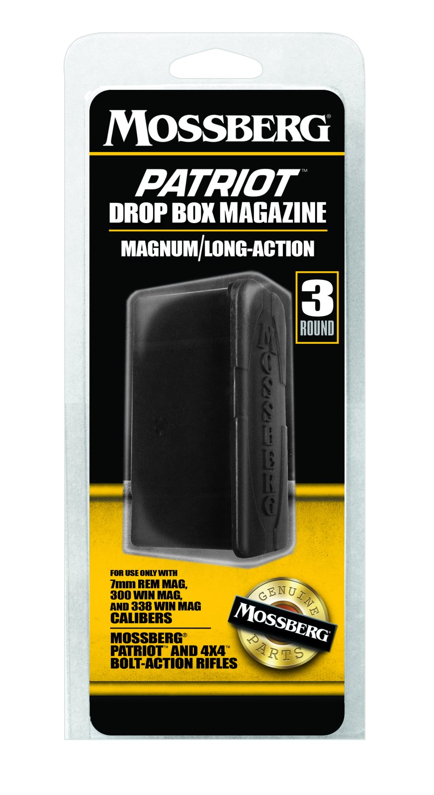 Mossberg 95034 Magazine 7mm Rem Mag 300 Win Mag 338 Win Mag 3-Rounds Black