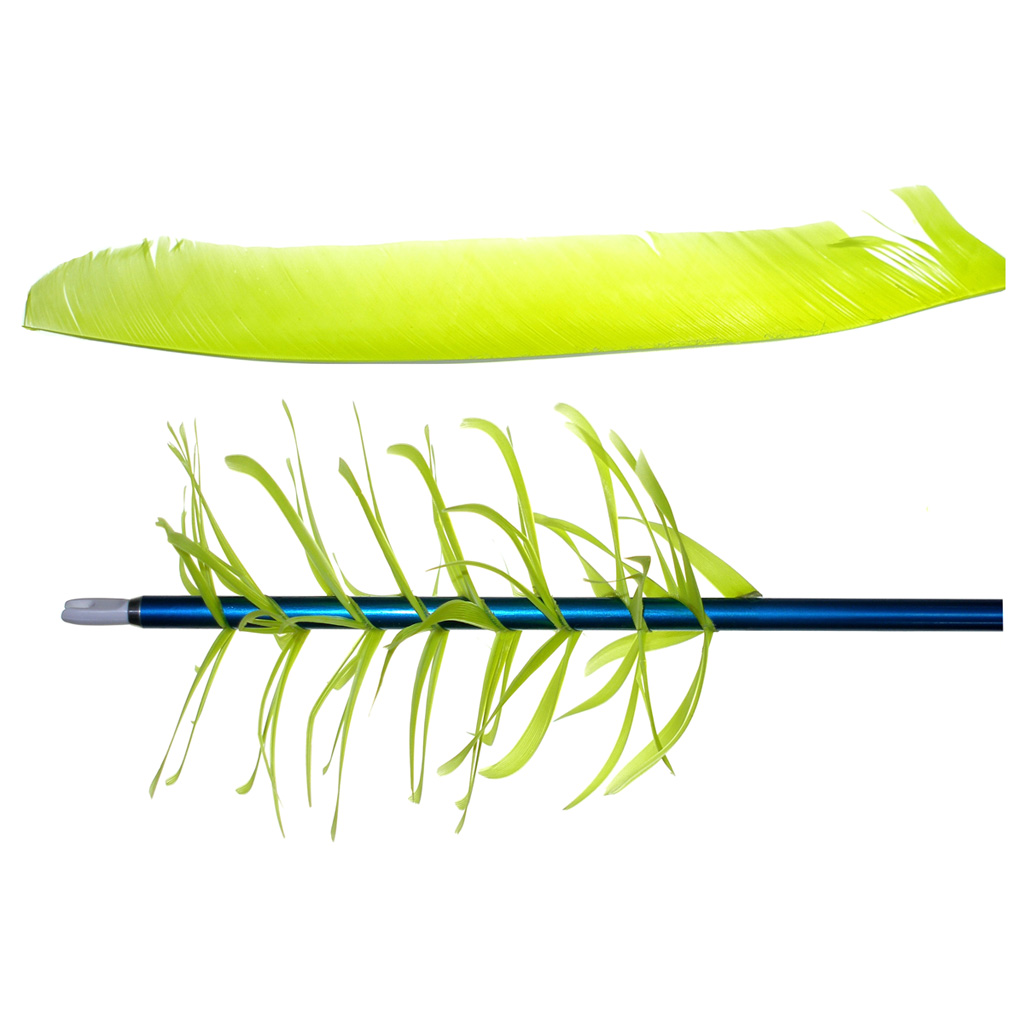 Trueflight 17013 Spiral Wrap Flu-Flu Feathers Chartreuse RW 100 Pack