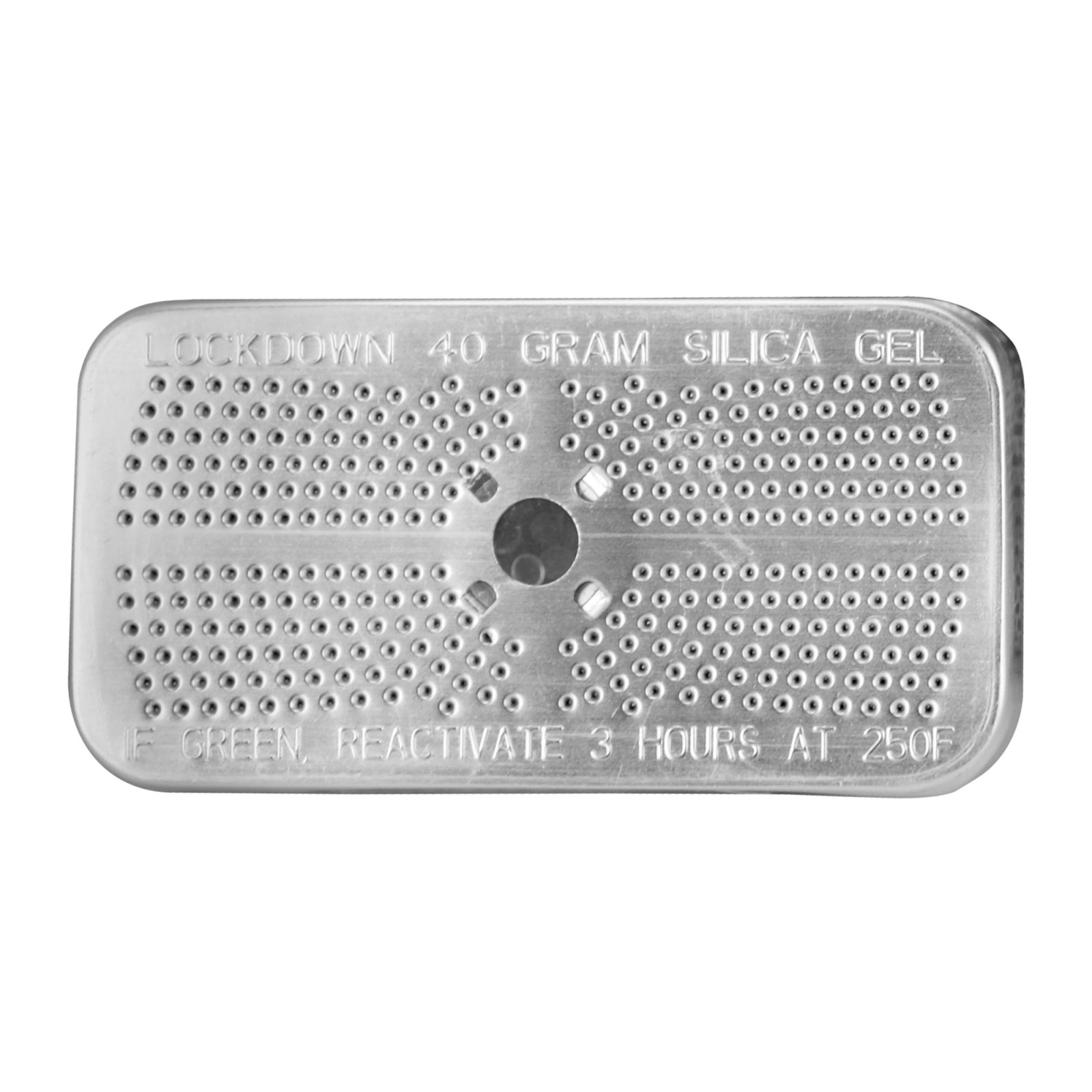 Lockdown 222555 Silver Silica Gel, 40g - Moisture Absorbing, Oven-Rechargeable, Durable Vented Can - Lockdown