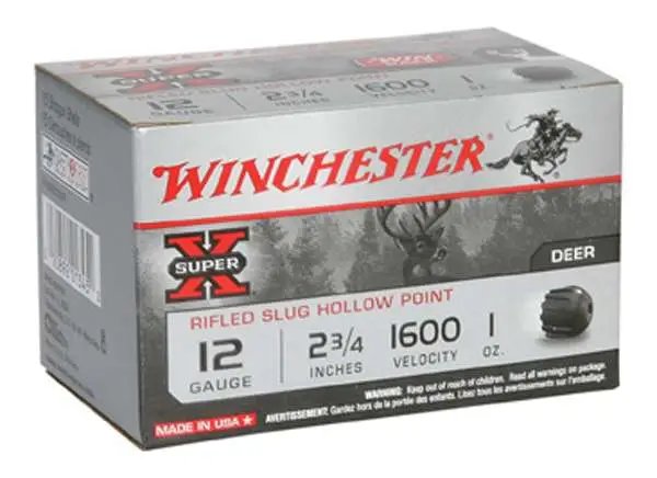 Winchester Ammo X12RS15VP Super X 12 Gauge 2.75" 1 oz 1600 fps Rifled Slug Shot 15 Bx/10 Cs - Winchester - RIFLED LEAD