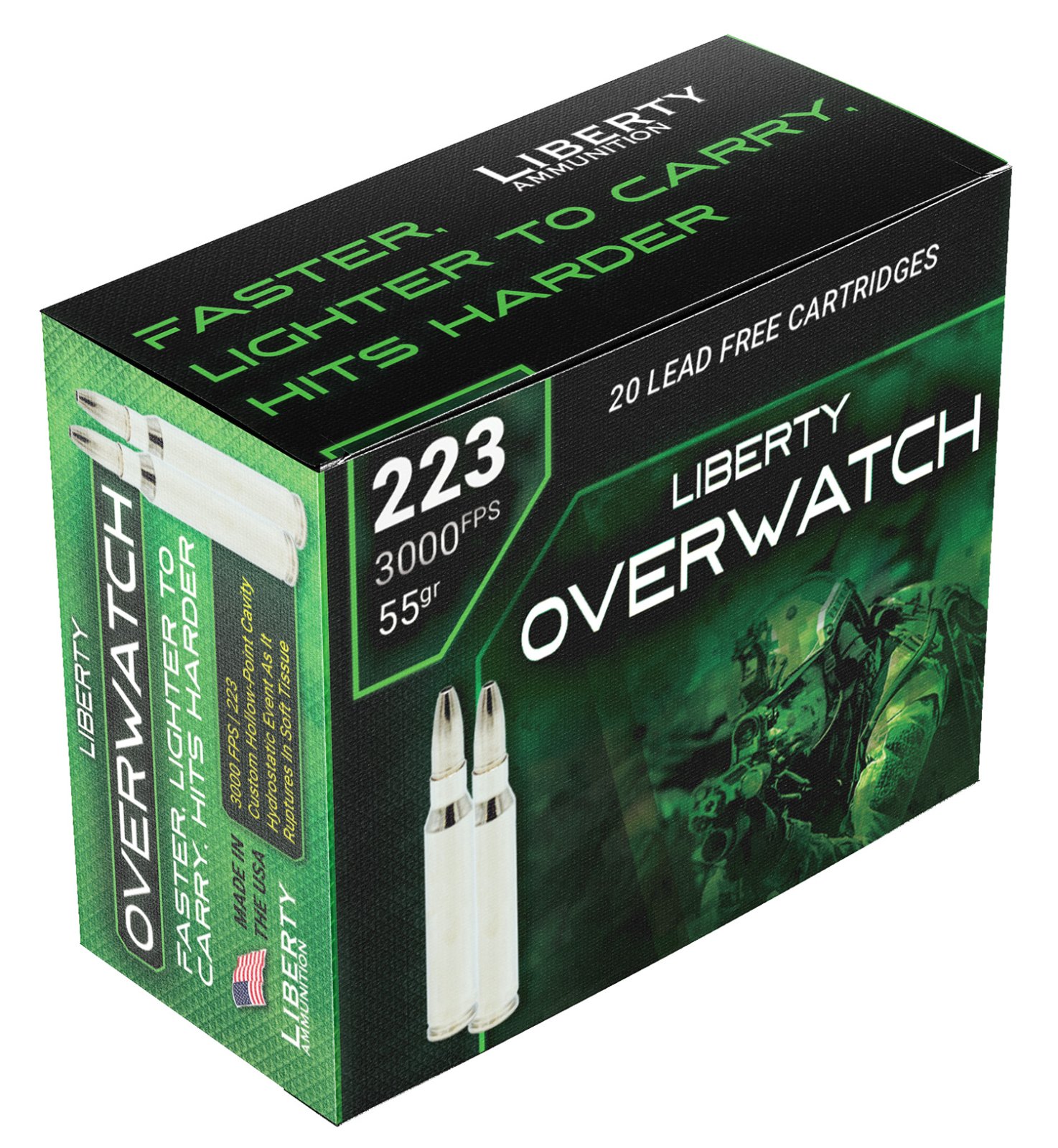 Liberty Ammunition LAOW223553000 OverWatch 223Rem 55gr 20 Rounds