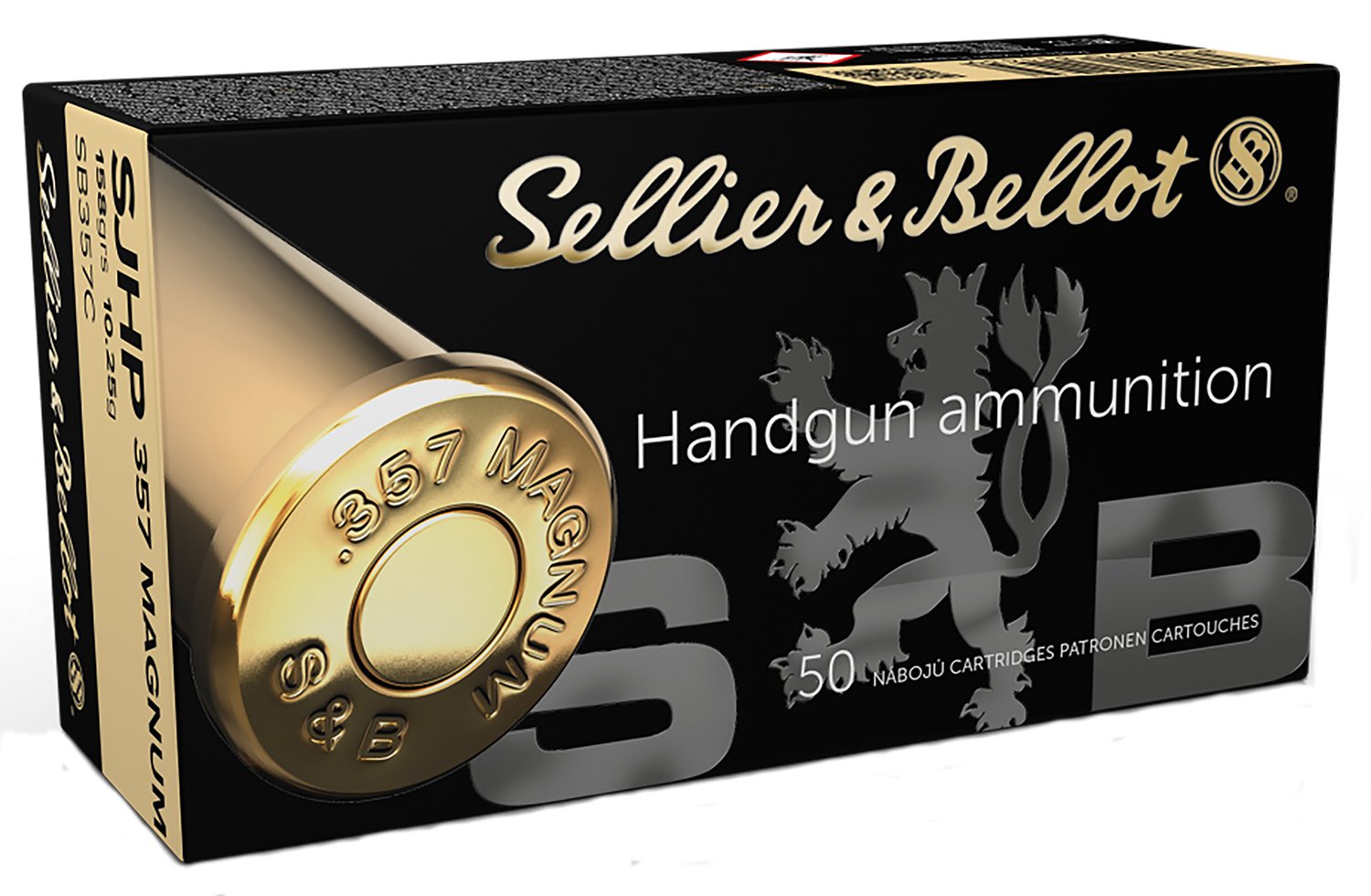 Sellier & Bellot SB357C 357 Magnum Jacketed Hollow Point 158 Grain 50 Ro...