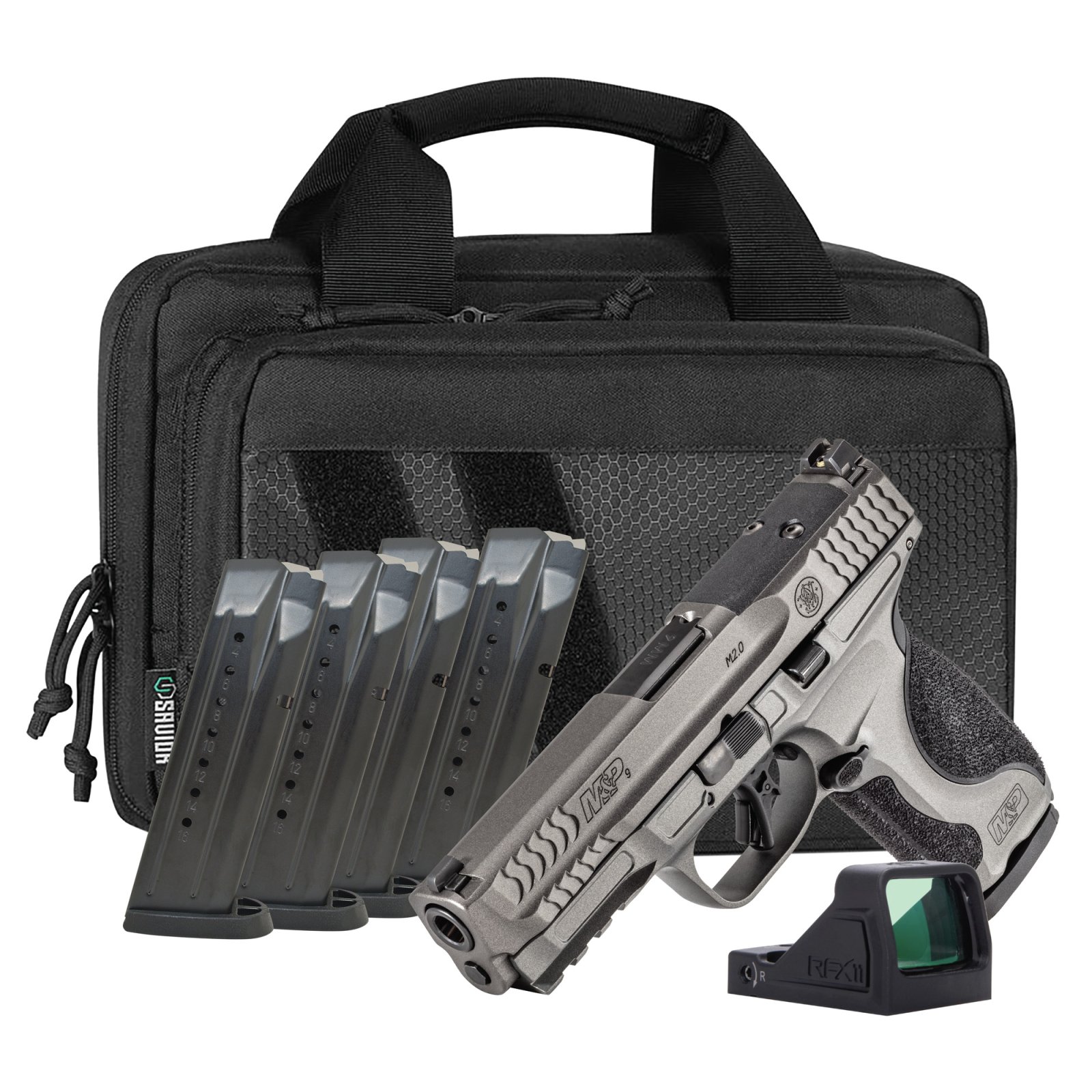 S&W M&P9 M2.0 Metal OR NTS Carry On Bundle 9mm Luger 17rd Magazines(5) 4.25 Barrel w/RFX 11 Savior Specialist Bag - Smith & Wesson - 9mm