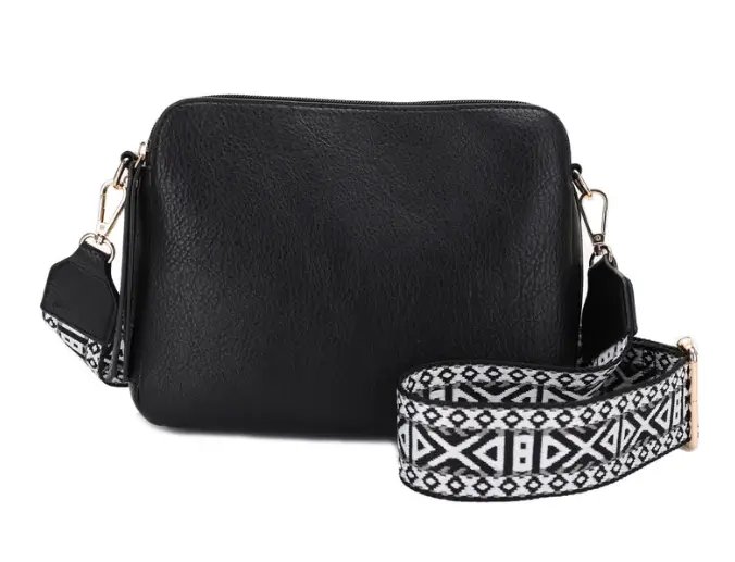 JESSIE & JAMES REBECCA CONCEALED CARRY TRIPLE CROSSBODY 10 W X 7.5 H X X 3.75 D ( BLACK ) - JESSIE_JAMES