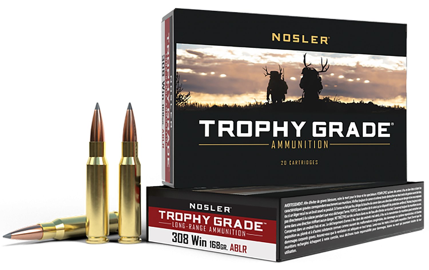 Nosler 60101 Trophy Grade Long-Range 308Win 168gr Spitzer AccuBond Long...