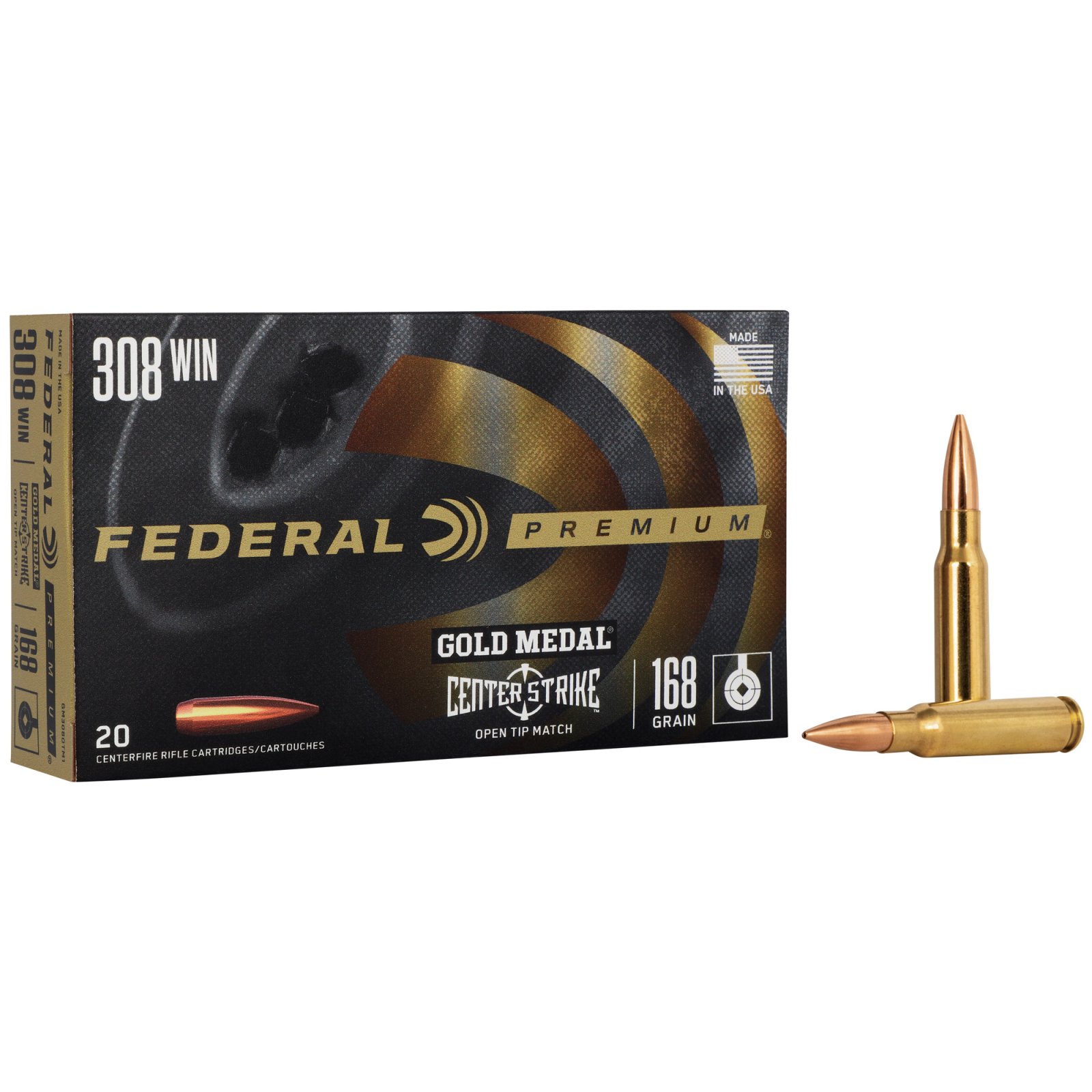 Buy Federal GM308OTM1 308 Win 168 Grain OTM 20 Rounds Brass Finish online