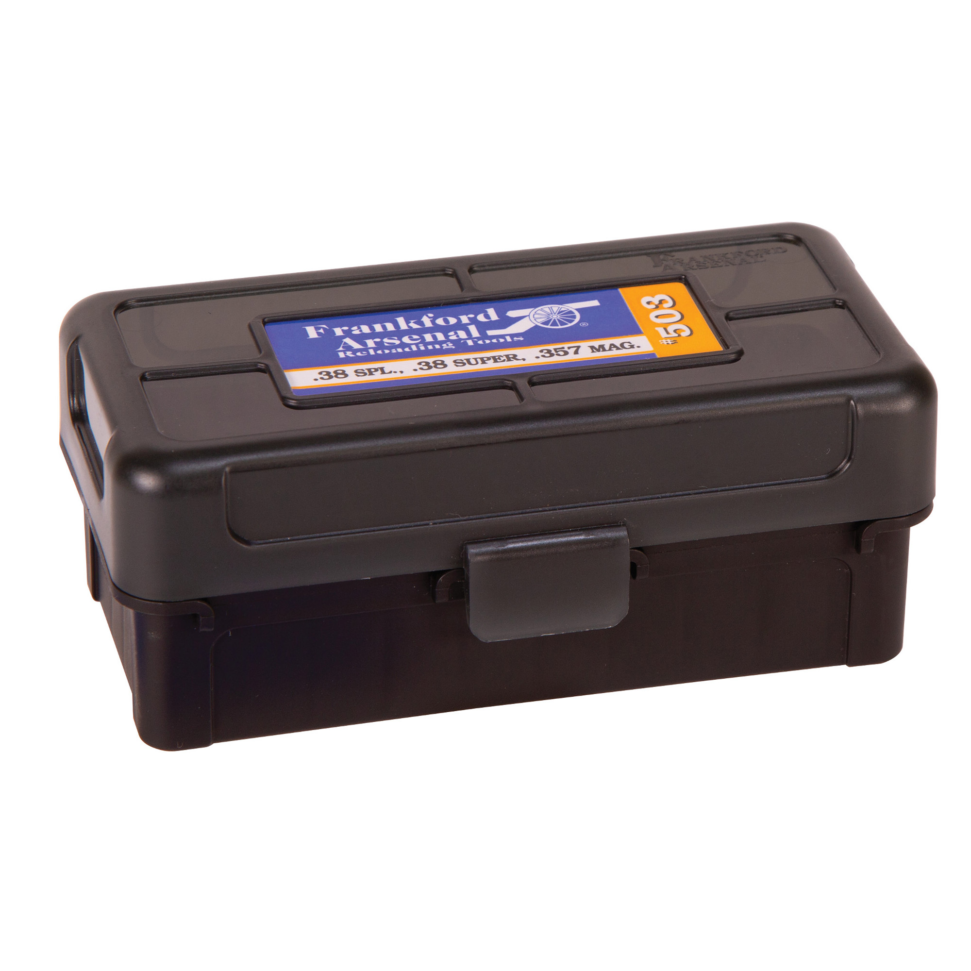 FRANKFORD ARSENAL AMMO BOX 38 S&W/SPC 357MG 50RND BL/SMK HT
