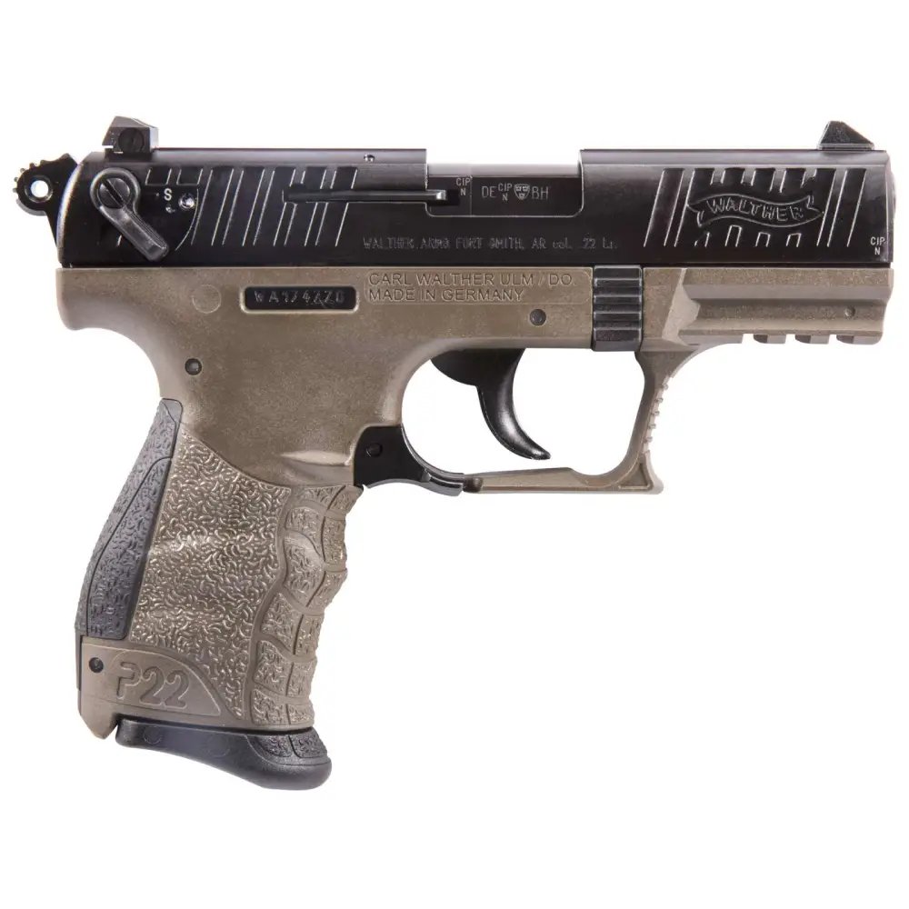 Walther P22 22LR 3.42in Black Double Action 10+1 Flat Dark Earth Frame