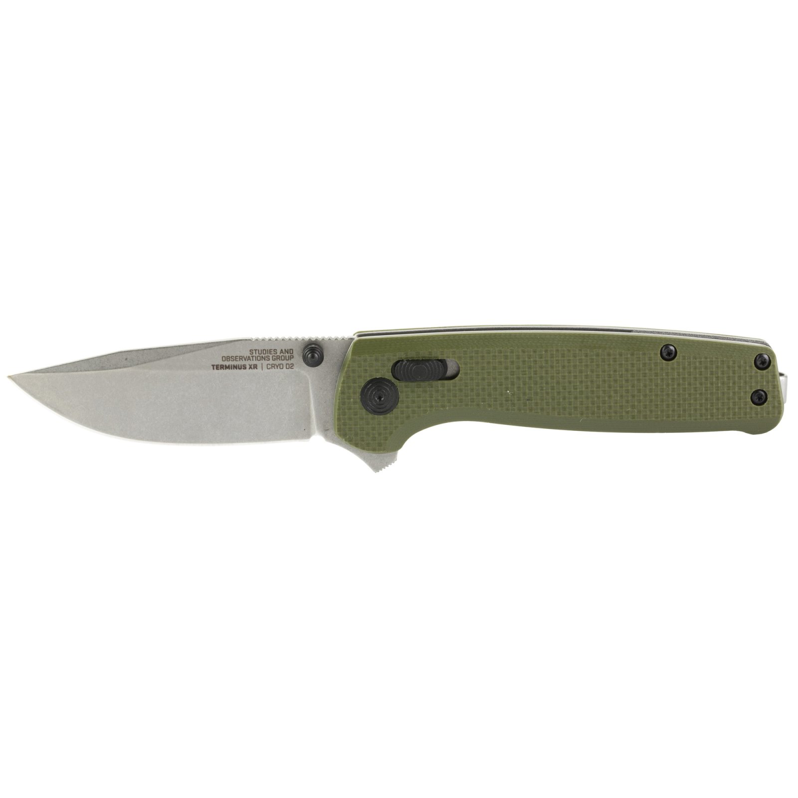 SOG Terminus XR Olive Drab G10 2.95" D2 Steel Plain Edge Folding Knife - SOG