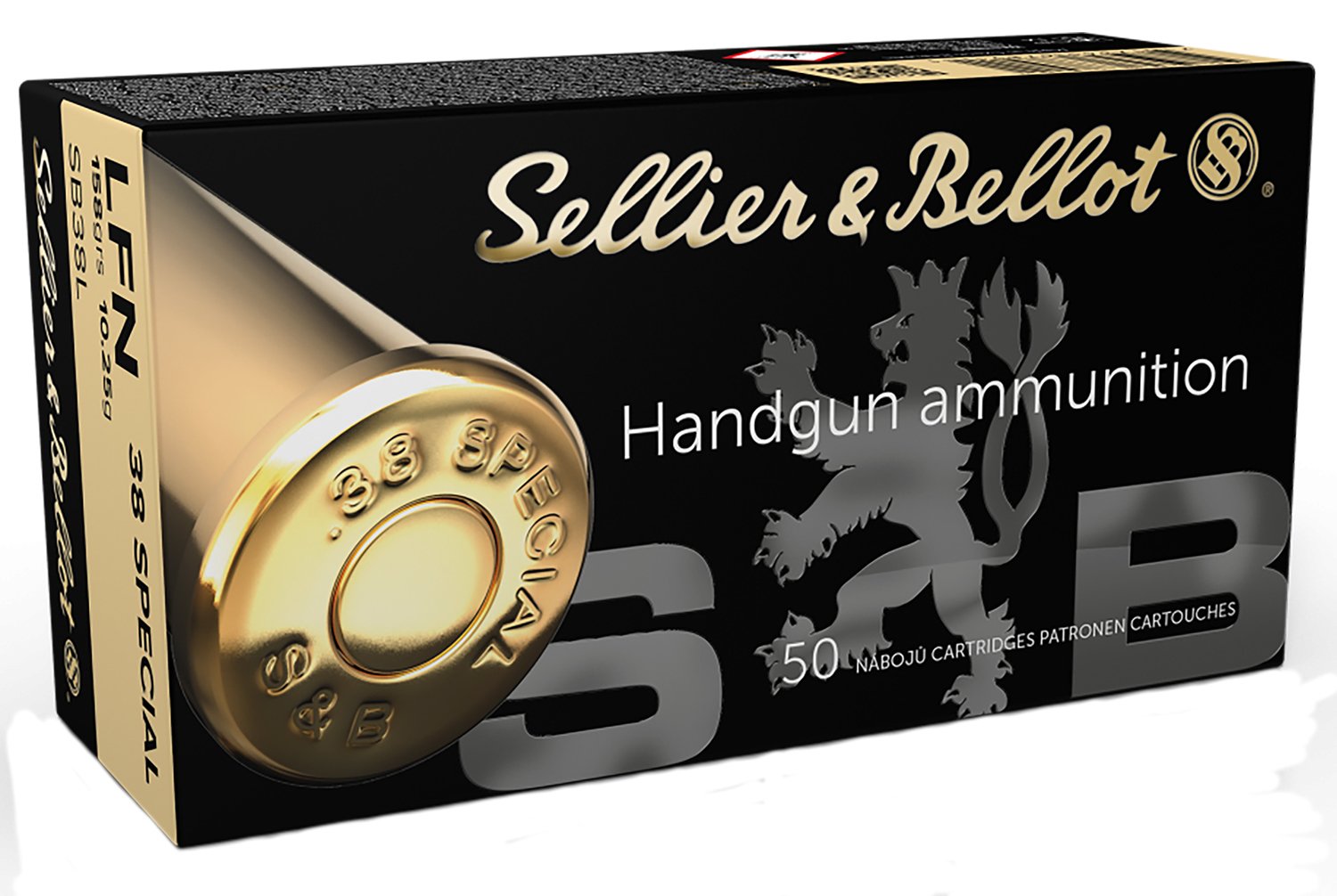 Sellier & Bellot SB38L .38 Special 158gr LFN Ammo 50 Rounds - Sellier & Bellot - LEAD FLAT NOSE
