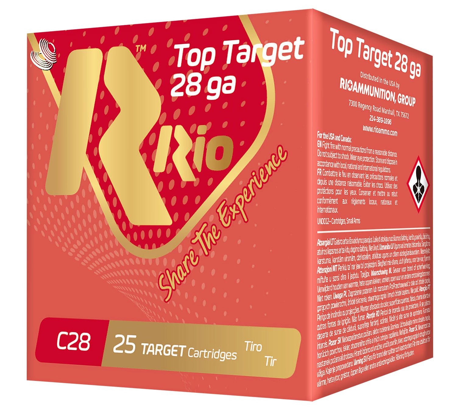 Rio RC289 Top Target 28 Gauge 2.75" 3/4 oz #9 Shot 25 Rounds - Rio Ammunition - 28 Gauge