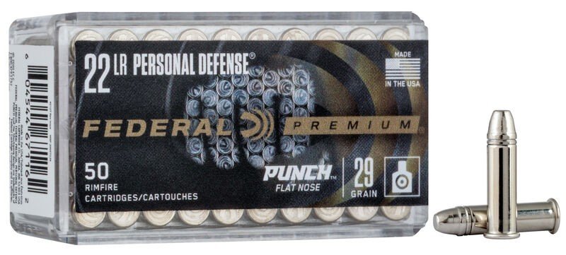 Federal PD22L1 22 LR 29gr Flat Nose 50 Rounds Nickel-Plated Case - Federal Premium Ammunition - 22 Long Rifle