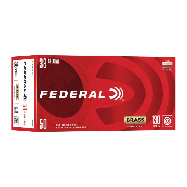 Federal C38130A Champion 38 Special 130gr FMJ 50/Box - Federal Premium Ammunition - 38 Special