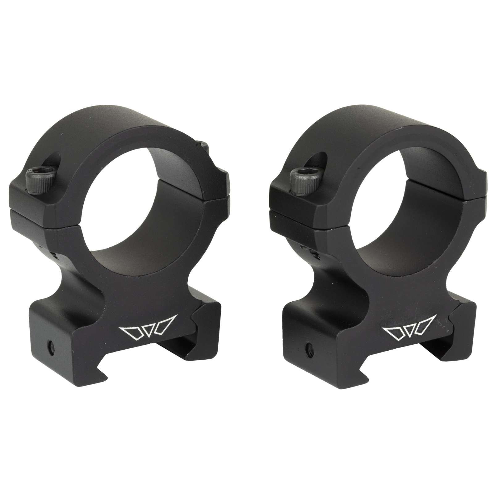Warne Vapor 1" High Aluminum Scope Rings - Horizontal Split, Black, CNC Machined - Warne - 1"