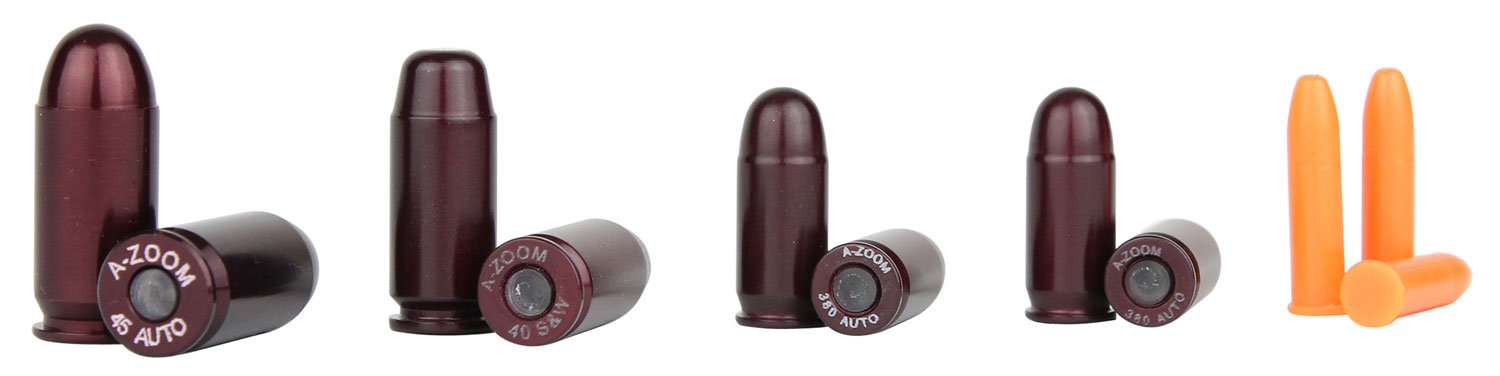 A-Zoom 16185 Military/LE Training Snap Caps Variety Pack - 9mm, 40 S&W, 45 ACP, 223 Rem, 308 Win, 12 Gauge - Durable Aluminum, Set of 12