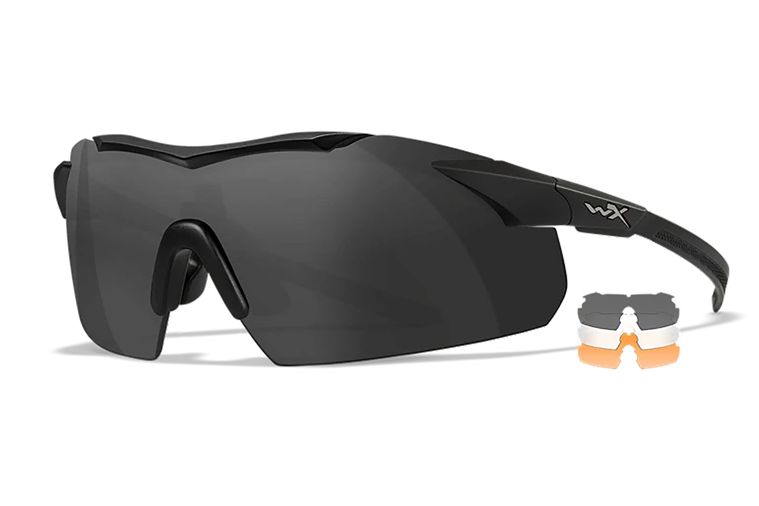 Wiley X 3552 Vapor Comm Temples Smoke Gray/Clear/Light Rust Lens Polycarbonate Matte Black Frame - WILEYX - MATTE BLACK