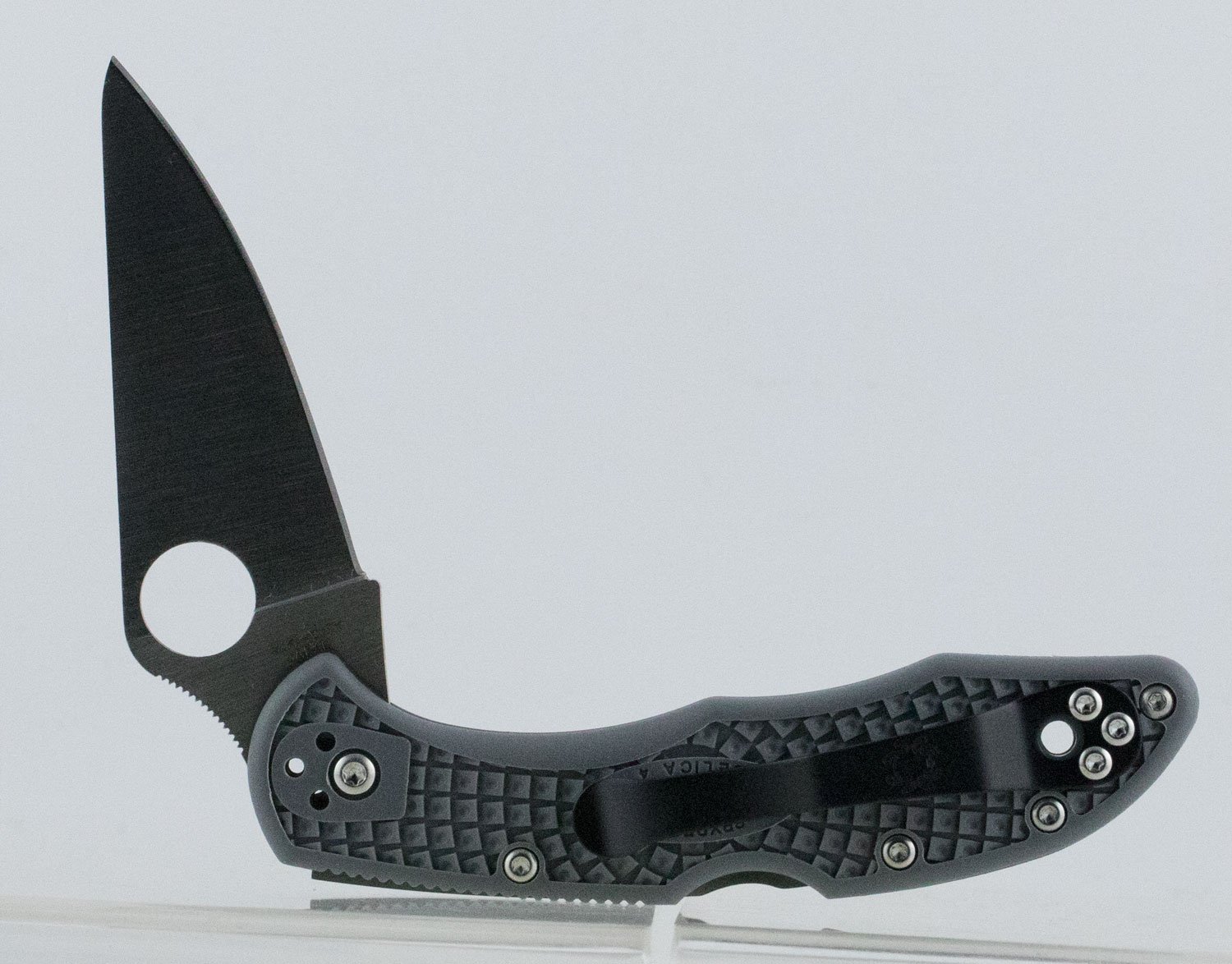 SPYDERCO Delica 4 Lightweight FRN Gray Flat Ground Folding Knife (C11FPGY) - Spyderco - DROP POINT