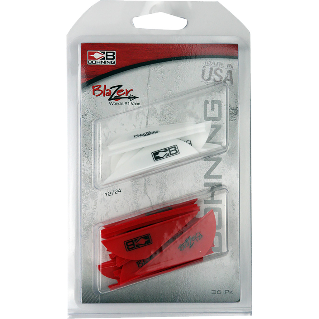 Bohning Blazer Vane Combo White/Red 36 pk. - Model: 101050WH/RD - Universal vane for any broadhead, crossbows, and 3D archery.