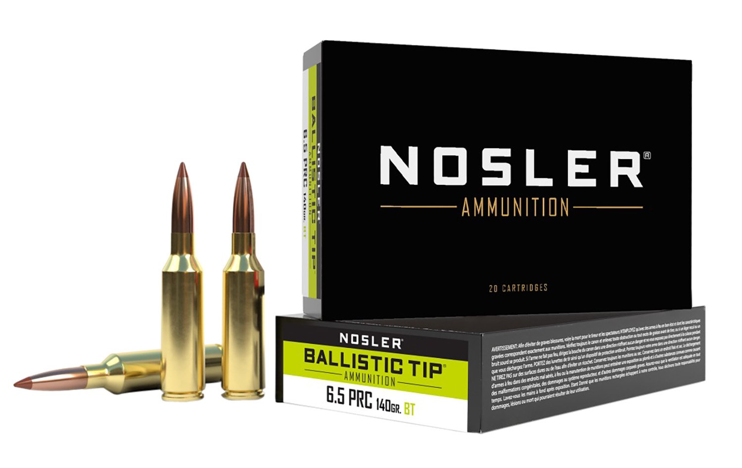 Nosler Ballistic Tip 6.5 PRC 140 gr Spitzer Boat-Tail (SBT) 20 Per Box/ 10 Cs - Nosler - SPITZER BOAT TAIL