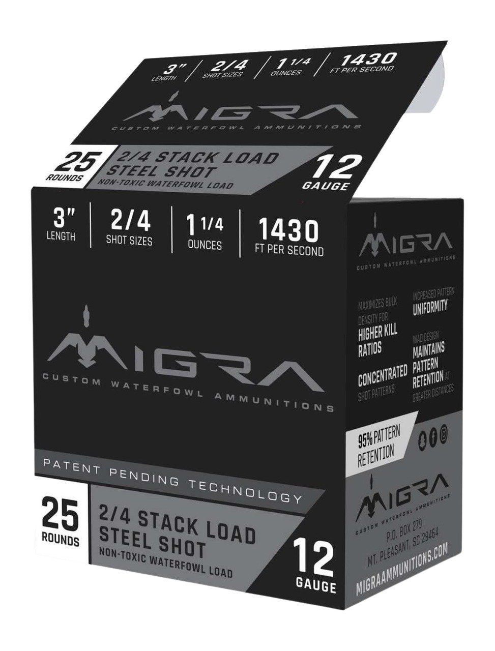 MIGRA M12AS24 12G 3" 2-4SHT 1.25 25/10
