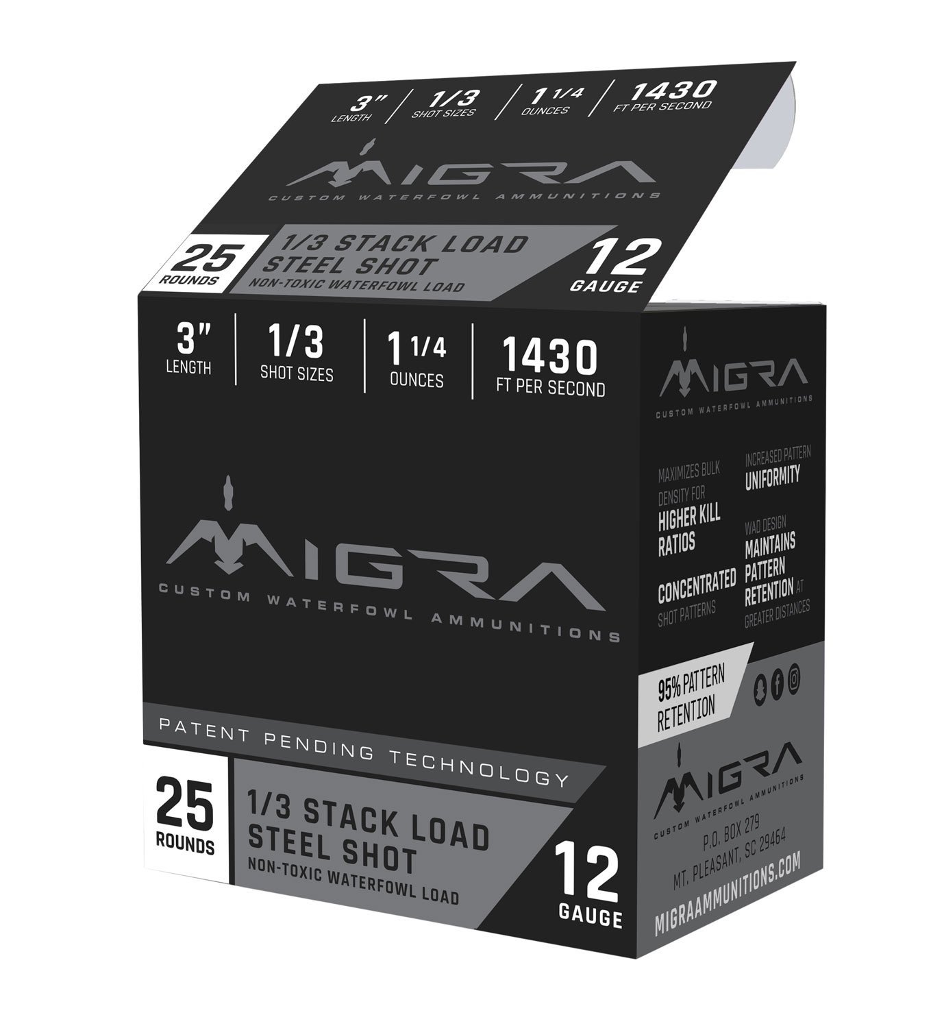 Migra Ammunitions M12S13 12 Gauge 3 in 1 1/4 oz 1/3 Shot 25 Rounds