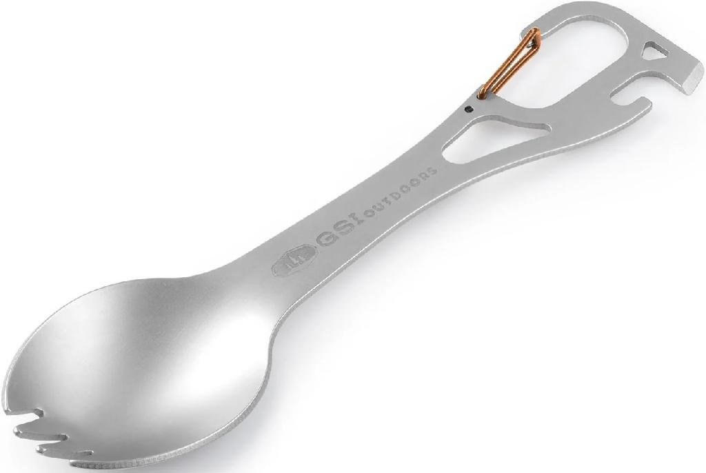 GSI Glacier Spork Multi-Tool Stainless Steel Can Opener & Carabiner