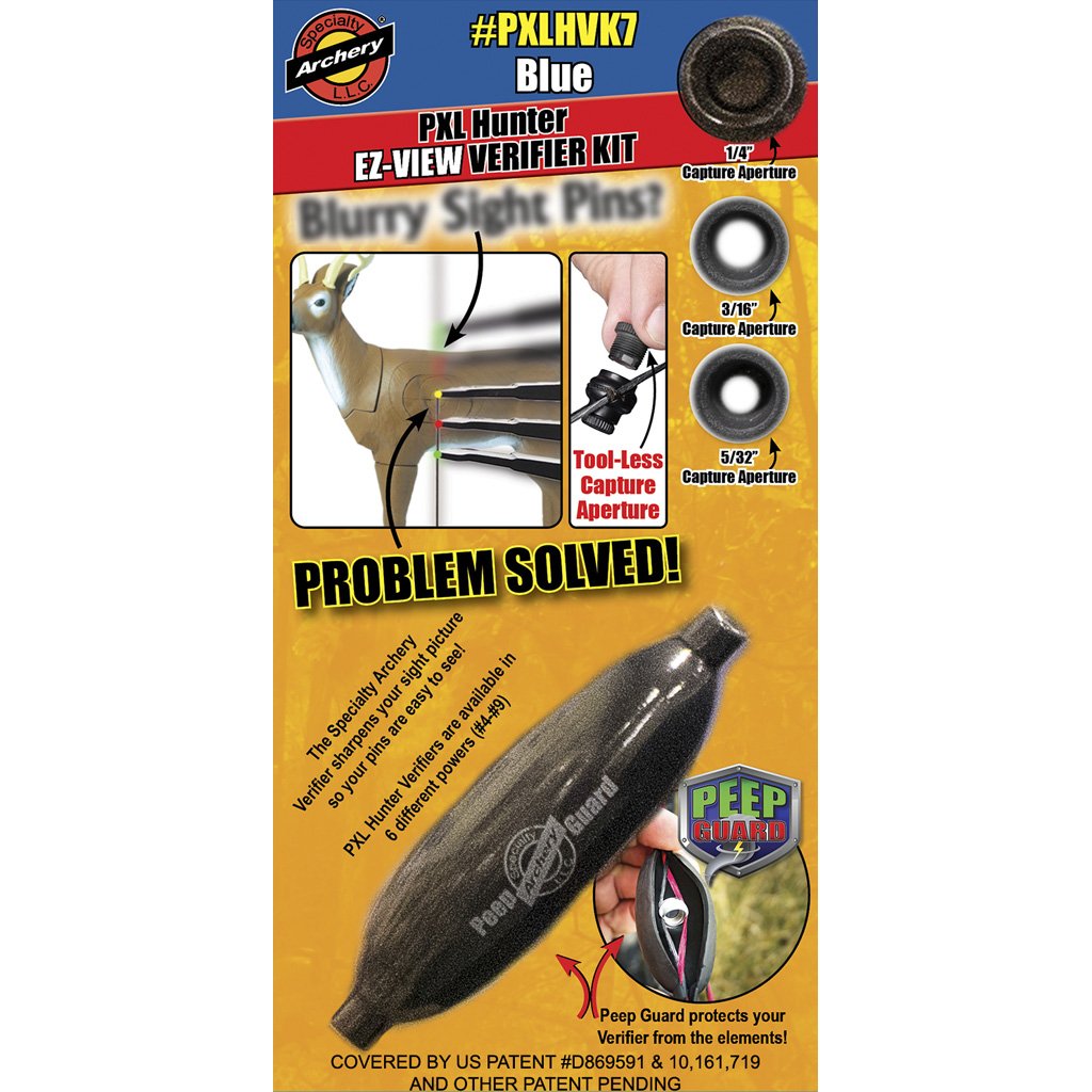 Specialty Archery PXLHVK7 EZ-View Verifier Kit No. 7 Blue, 3 Apertures