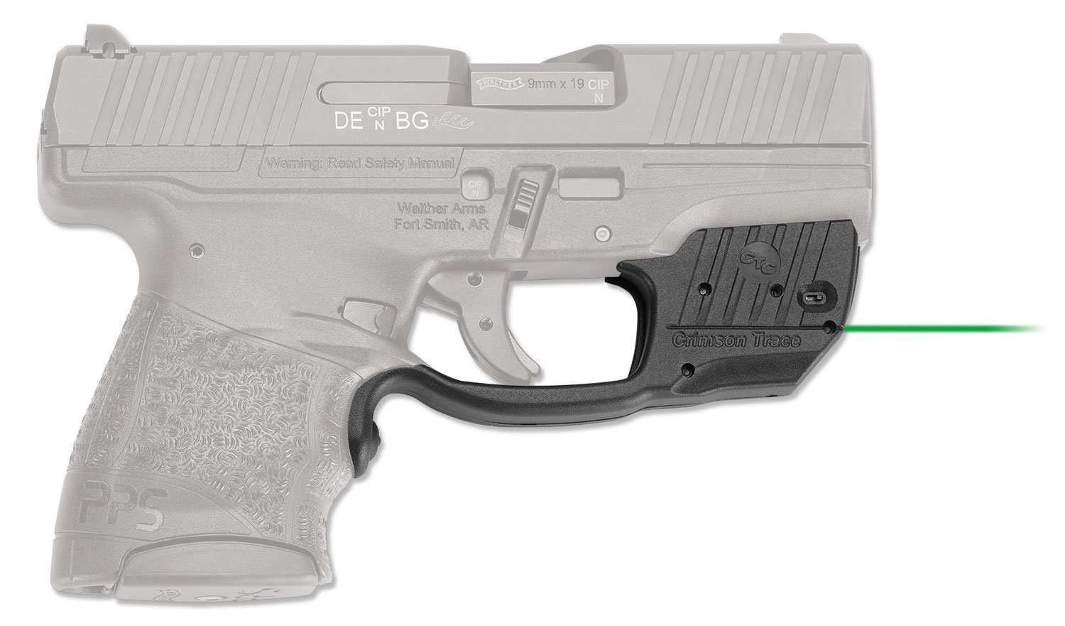 LG-482G Green Laserguard Walther PPS M2 Laser Sight Instinctive Activation - Crimson Trace - 0.50" AT 50 FT