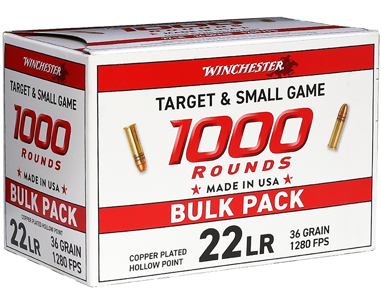 Winchester Target & Small Game Rimfire Ammunition .22 LR 36gr PHP 1280 fps 1000/ct