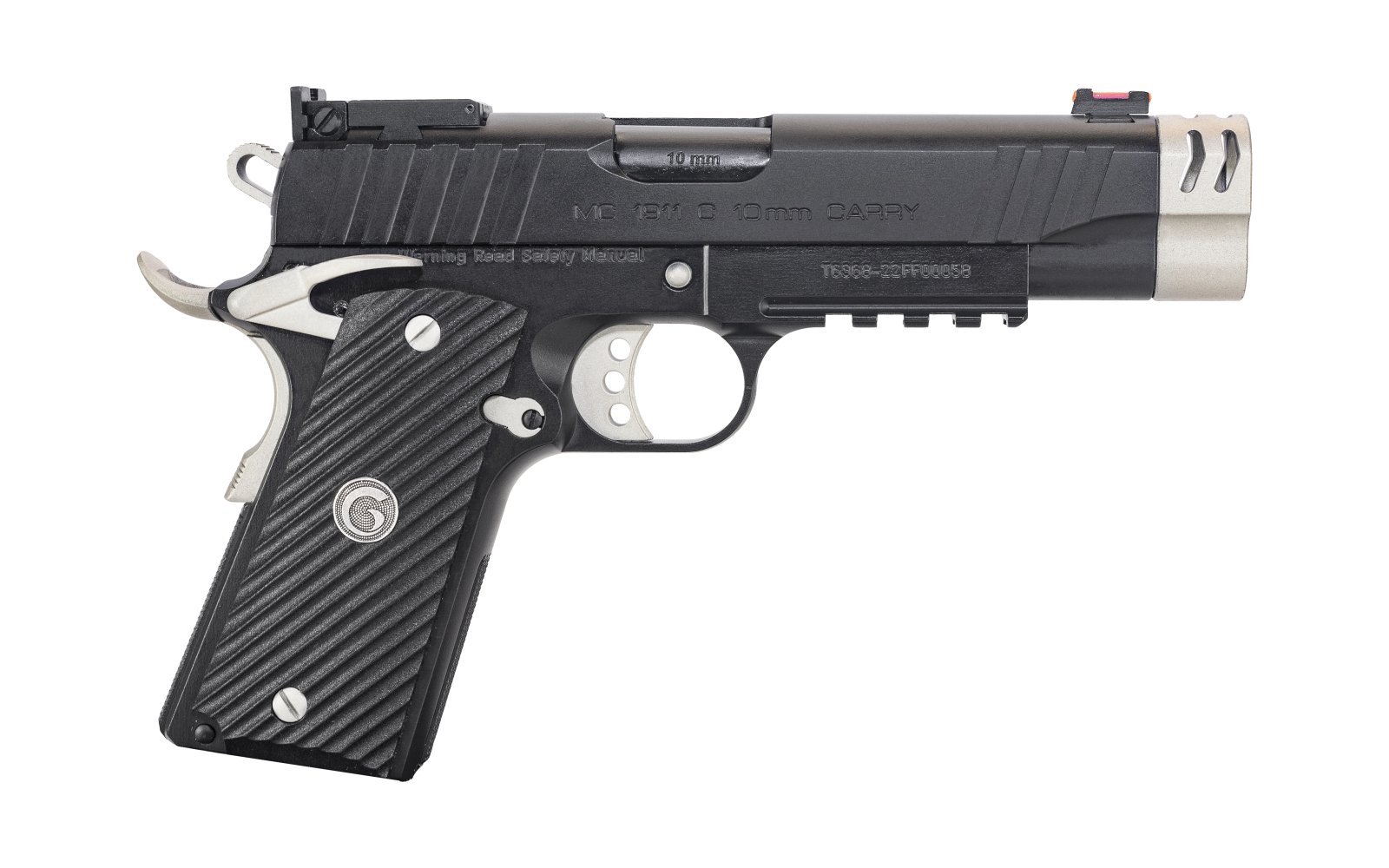 Girsan MC1911-C 10mm Pistol 4.4" Barrel Fiber Optic Sights Black - EAA - 10mm