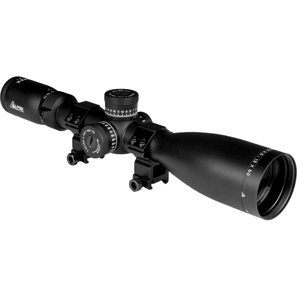 Alpen 4012 Apex Rifle Scope 2.5-15x50 WBDC-A Reticle 30mm Tube 1/4 MOA