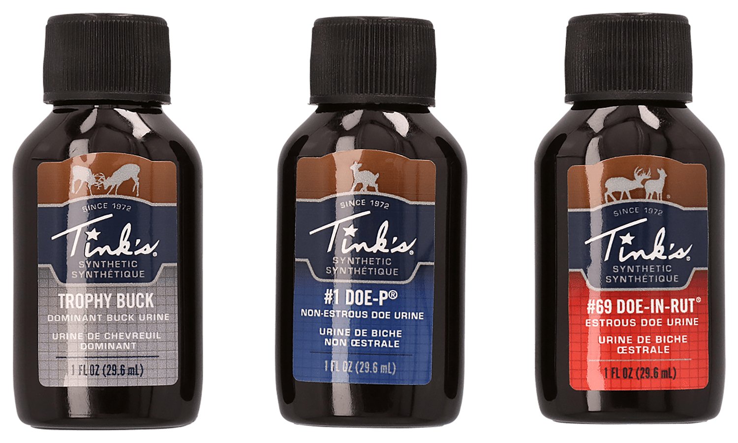 Tink's W5999 Hunt Success Kit: Synthetic Deer Attractant Trio - Doe-In-Rut, Doe-P, Trophy Buck Scents, 1 oz Bottles - Tink's - DEER