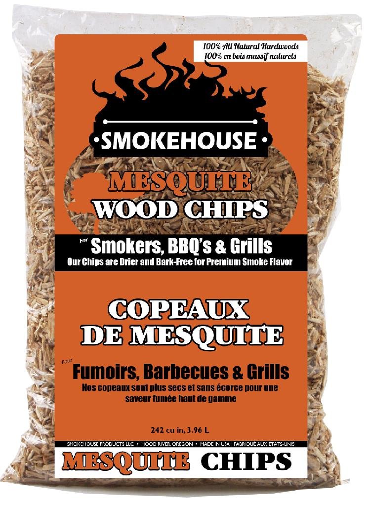 Smokehouse Mesquite Wood Chips 1.75 LB Bag Precision Ground 242 Cu In
