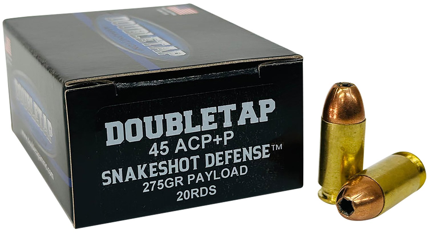 DoubleTap 45ASS20 Snake Shot 45ACP Ammo 20/Box 50/Case Brass - DTAP - 45 ACP+P