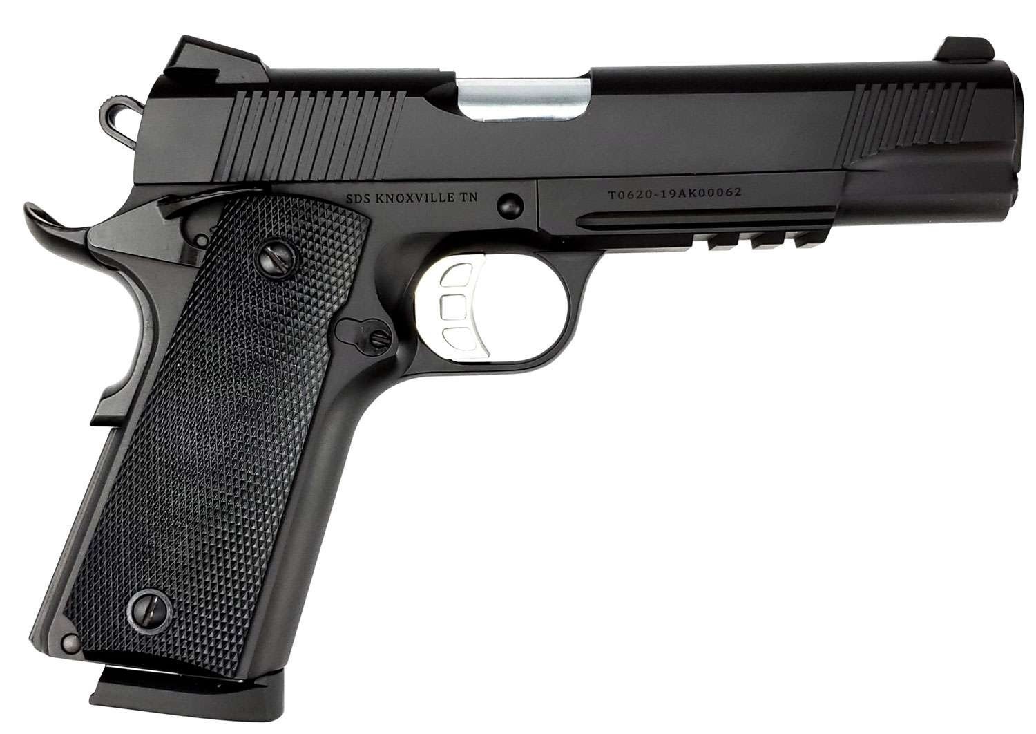 Tisas 10100531 Modernized 1911 Pistol, 9mm Luger, 5" Cold Hammer Forged Barrel, Cerakote Steel Frame, Overmolded Grips, Novak 3-Dot Sights