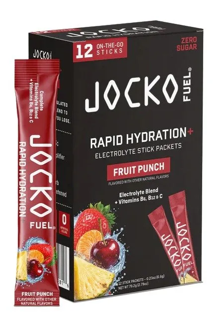 JOCKO 29281 RAPID HYDRATION POWDER FRUIT PNCH 12PK - JOCKO