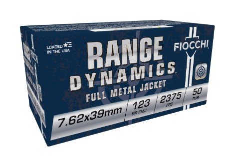 Fiocchi Range Dynamics 7.62x39mm 123gr FMJ Ammo - 50 Rounds Box - Fiocchi - FULL METAL JACKET
