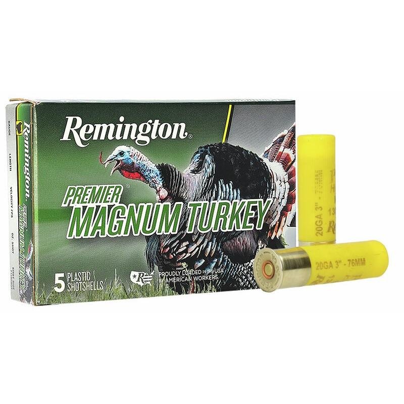 Remington Premier Magnum 20 Gauge, 1 1/4 oz, 3in, 1185 ft/s, #6 Lead Shot, Centerfire, 5-Round Shotgun Ammo