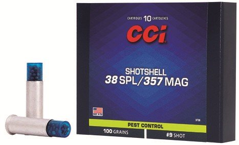 CCI 3738 Pest Control Shotshell 38 Special, 357 Magnum 100 GR Shotshell #9 Shot 10 Bx/20 Cs - CCI - SHOTSHELL #9 SHOT