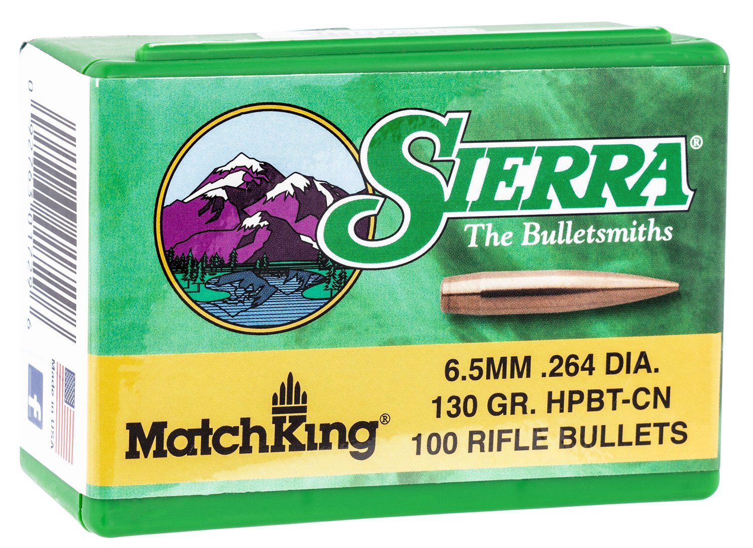 Sierra 1729 MatchKing 6.5 Creedmoor .264 130gr HPBT 100 Per Box