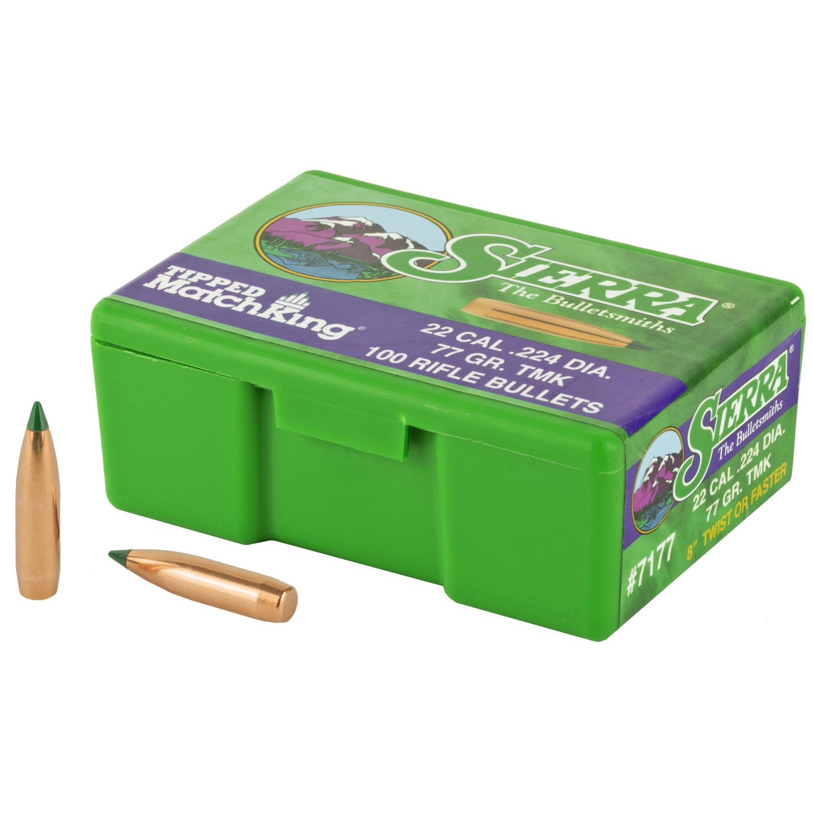 Sierra 7177 Tipped MatchKing .22 Caliber 77 Grain Bullet 100 Count