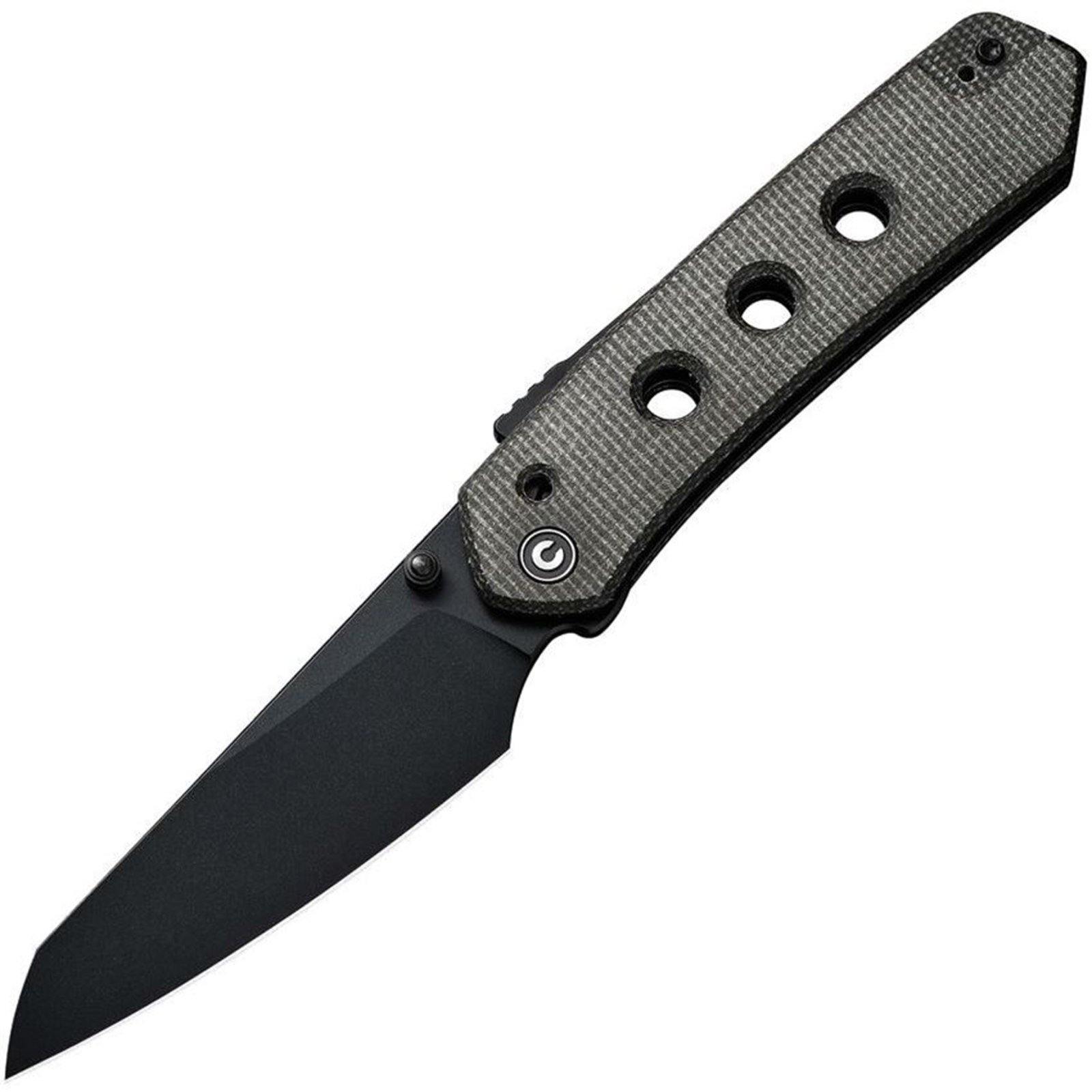 Civivi VISION FG 3.54" DRP/PLN/BLK GRN MICARTA Dark Green Canvas Micarta Handle, Black Nitro-V Blade, Superlock