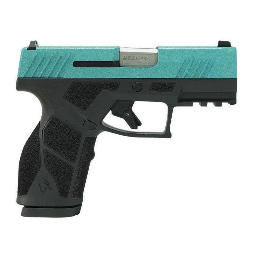 Taurus GX2 Robin's Egg Blue Glitter Handgun 9mm Luger 13rd Magazines (2) 3.38 Barrel Black Frame/Custom Slide - Taurus International Manufacturing, Inc. - 9mm Luger