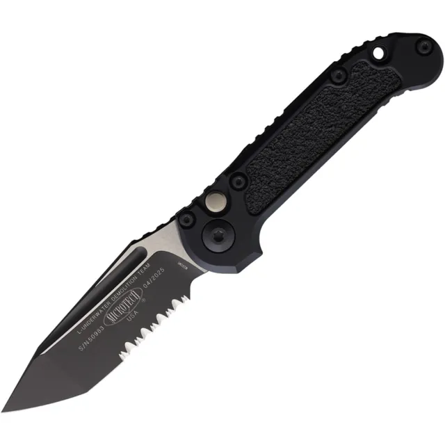 Microtech 1136-2T LUDT G3 3.5 In Partial Serrated Black Aluminum Handle