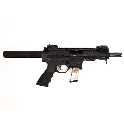 Rock River BT-9 9mm 4.5" Pistol: M-LOK, Glock Magwell, Buffer Tube, Flip Sights, Hand Stop - 17RD