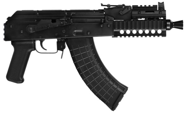 Pioneer Arms Quad-Rail Micro Hellpup PRO AK Pistol 7.62x39 30rd Magazine(2) 7 Barrel Picatinny Optics Rail