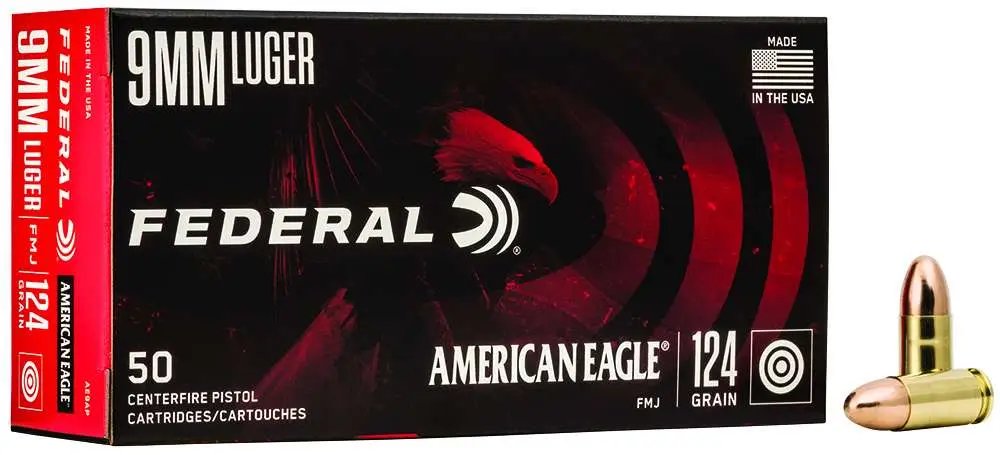 Buy Federal AE9AP 9mm Luger 124 Grain FMJ 50 Rounds per Box online
