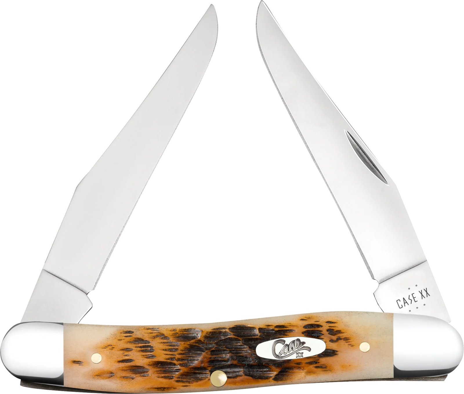 Case CAE Muskrat Amber Bone 6.7 In Peach Seed Jig Handle